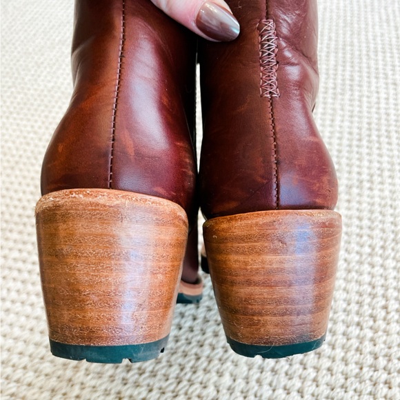 Patina Leather Ankle Boots Women’s Size 8.5 Brown Zip Booties boots EU40 - Picture 8 of 8